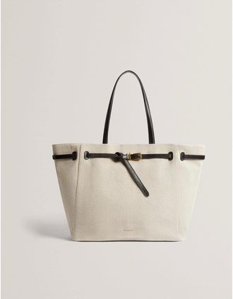 Ted Baker Womens Canvas Tote with Logo - White - Size: ONE size