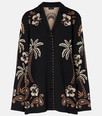 Alanui Glimpse of Eden wool and silk shirt