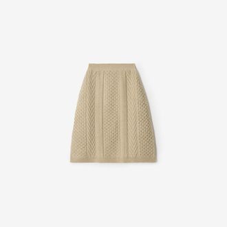 Burberry EKD Aran Knit Wool Skirt, Size: XS