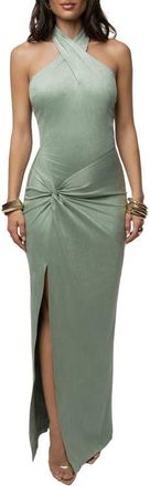 JLUXLABEL Charlotte Halter Maxi Dress in Seafoam at Nordstrom, Size Small