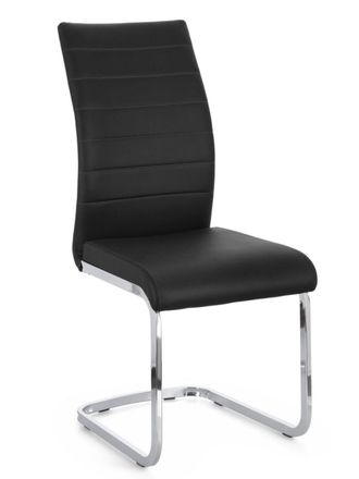 BIZZOTTO Juego de 2 sillas de comedor de piel sint&eacute;tica, negro