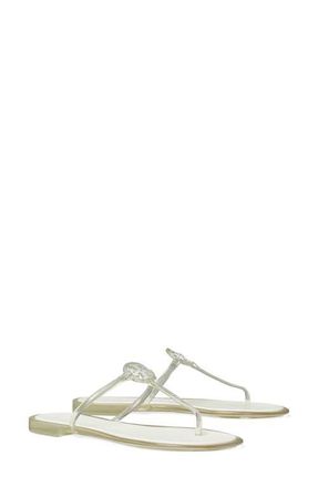Tory Burch Mini Miller Jelly Thong Sandal in Clear /Silver at Nordstrom, Size 10