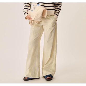 des petit hauts Gestreepte broek met wijde pijpen, TOTEM