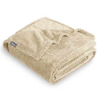 Bare Home Chevron Microplush Fleece Blanket in Oyster at Nordstrom, Size King