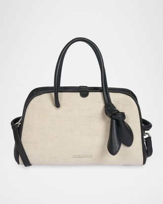 Jacquemus Le Petit Turismo Two-Tone Top Handle Bowling Bag
