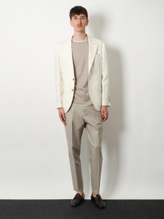 Brunello Cucinelli Mens Trousers Beige Cotton-Linen