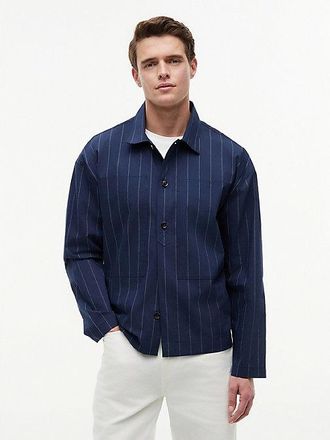 Tommy Hilfiger Relaxed Fit Pinstripe Paper Touch Overshirt