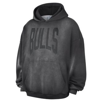 Nike Mens Chicago Bulls Standard Issue Therma-FIT Fleece Washed Basketball Hoodie in Grey | II3933-099
