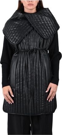 Sportmax Lange gewatteerde bodywarmer - Dames - Jassen - Zwart - Maat: XS Zijde