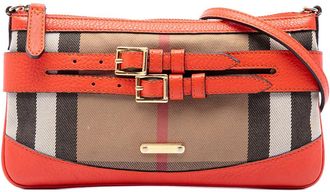 Burberry Pre-owned Burberry House Check Canvas and Leather Bridle Peyton Crossbody Ladies PLQUMQS0K0UILB26