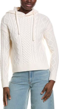 Neiman Marcus Mixed Cable Knit 100% Cashmere Hoodie