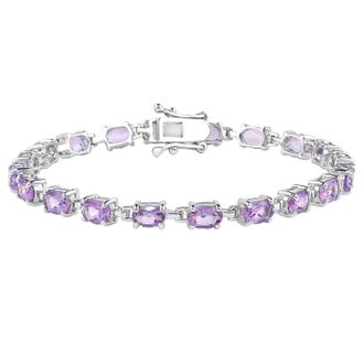 Diamond2Deal 925 Sterling Siilver Amethyst Tennis Bracelet 7.25