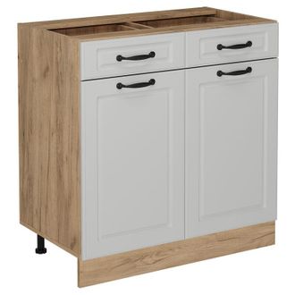 Vicco Mobiletto base per cucina R-Line, Bianco casa di campagna, 80 cm senza piano di lavoro Vicco