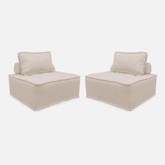 Sweeek Sof&aacute; Modular En Tela Lisa, 2 Plazas