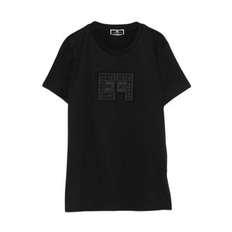 Elisabetta Franchi Mujer, Camisetas, Negro, Talla: L