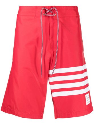 Thom Browne 4-Bar swim shorts - men - Polyamide/Polyester/Polyurethane - 3 - Red