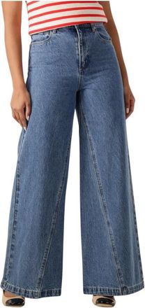 Abrand Super Wide Chantell Straight Leg Jeans - Dames - Loose Fit Jeans - Blauw - W26 - Katoen - Jeans