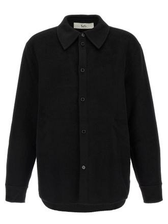 S&eacute;fr Black Wool Mens Blouse