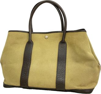 Herm&egrave;s Brown Toile Officier Tote Bag (Pre-Owned)
