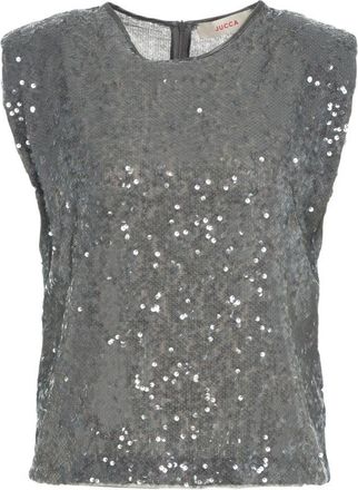 Jucca Sequined Sleeveless Top With Modern Fit