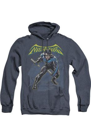 Gildan Batman Nightwing Adult Heather Hoodie / Hooded Sweatshirt