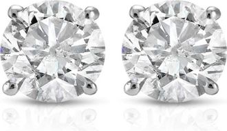 Pompeii3 1 Ct TDW Round Cut 14K White or Yellow Gold Diamond Studs Earrings IGI Certified