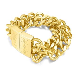 Police Heren Roestvrij Staal 22-5 cm Geelgoudkleurig Signature Link Peagb 0001723 - Heren - Armbanden - Geel - ONE Size - Accessoires