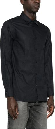 Emporio Armani Buttoned Shirt - Heren - Casual Overhemden - Blauw - L - Katoen - Overhemden