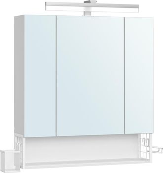 Vasagle Armario de ba&ntilde;o con espejo de 3 puertas de color blanco y gris