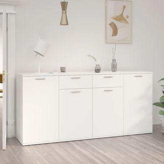 vidaXL Vidaxl - Aparador De Madera De Ingenier&iacute;a Negro 160x36x75 Cm