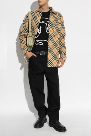 Burberry Shirt With Check Pattern, Mens, Beige