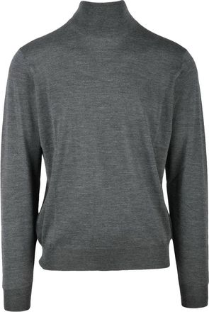 FILIPPO DE LAURENTIIS Grey Merino Wool Mens Merino Wool Turtleneck