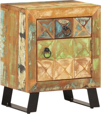 vidaXL Mesita De Noche De Madera Maciza Reciclada 40x30x50 Cm Vidaxl