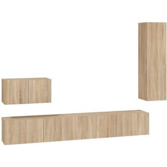 vidaXL Vidaxl - Set De Muebles Para Tv 4 Pzas Madera Contrachapada Roble Sonoma