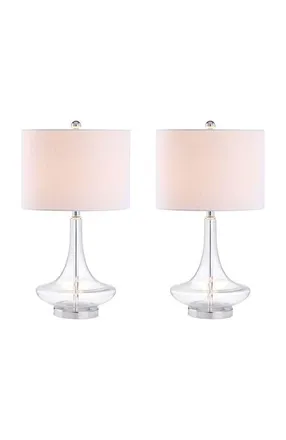 Jonathan Y Designs Cecile 25.5 Glass Teardrop LED Table Lamp in Clear at Nordstrom