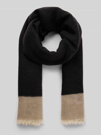 Altea Schal aus Wolle-Kaschgora-Mix mit Fischgrat-Dessin in BLACK, Größe 1