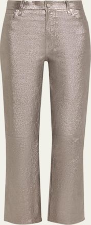 Frame Denim Le Sleek Straight Leather Pants