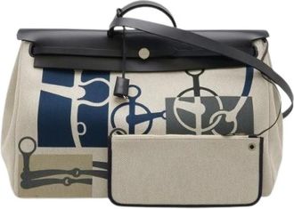 Herm&egrave;s Pre-owned Aile Bag Zip 50 Indigo 2Way Handbag - Dames - Vintage Handtas - Veelkleurig - ONE Size - Leer - Vintage
