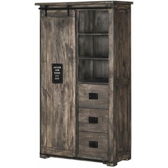 Massivmoebel24 railway 214 Armadio in legno di mango - laccato / grigio 100x45x175