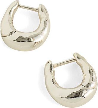 Madewell Hammered Hoop Earrings in Warm Silver at Nordstrom