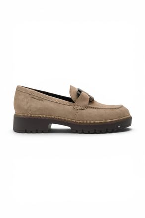 Tamaris Womens Beige Suede Leather Loafer Casual Shoes - 24722-43