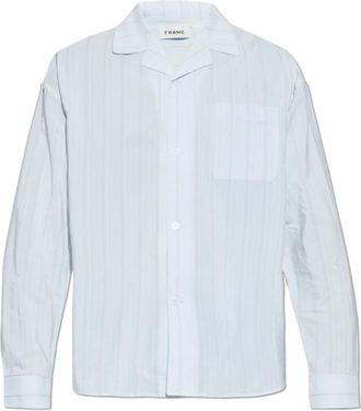 Frame Denim Gestreepte Shirt - Heren - Casual Overhemden - Blauw - XL - Katoen - Overhemden