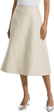 Theory High Waist Linen A-Line Skirt in Straw at Nordstrom Rack, Size 4