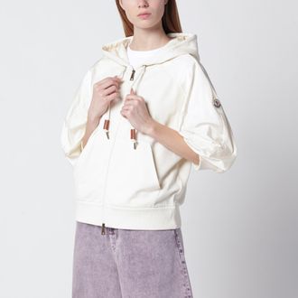 Moncler White short-sleeve jersey sweatshirt