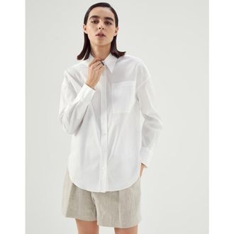 Brunello Cucinelli WomenS White Cotton Button Down Shirt, Size S