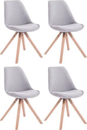 Clp Clp - Pack De 4 Sillas De Comedor Toulouse Square En Tela Gris Natural