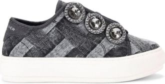 Kurt Geiger Laney Octavia low-top sneakers - women - Denim/Calf Leather/Rubber - 36 - Black