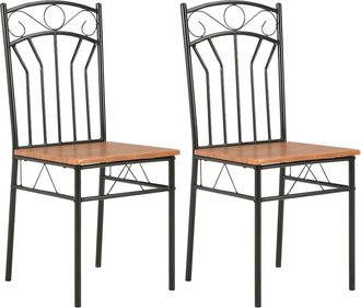 vidaXL Sillas De Comedor 2 Unidades Mdf Marr&oacute;n Vidaxl