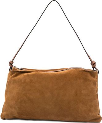 Staud Harlow Knotted-strap Suede Shoulder Bag