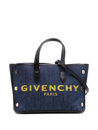 Givenchy 2020 Mini Denim Bond Shopper Tote satchel - women - Denim/Calf Leather - One Size - Blue